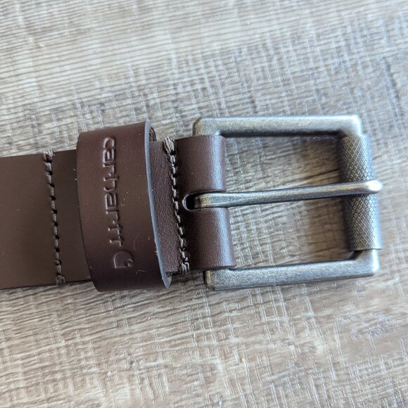 Carhartt Men's Roller Buckle Full Grain Leather Work Belt in Brown 42 - Picture 7 of 9